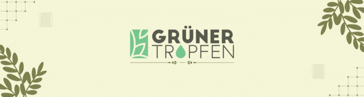 Grüner Tropfen Gif mit dem Logo und einem animierten Bild mit CBD für deinen Vierbeiner